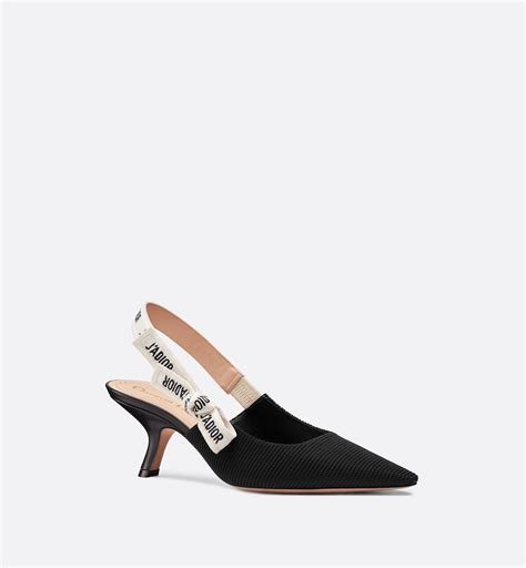 Escarpin slingback J'Adior Tissu technique noir .